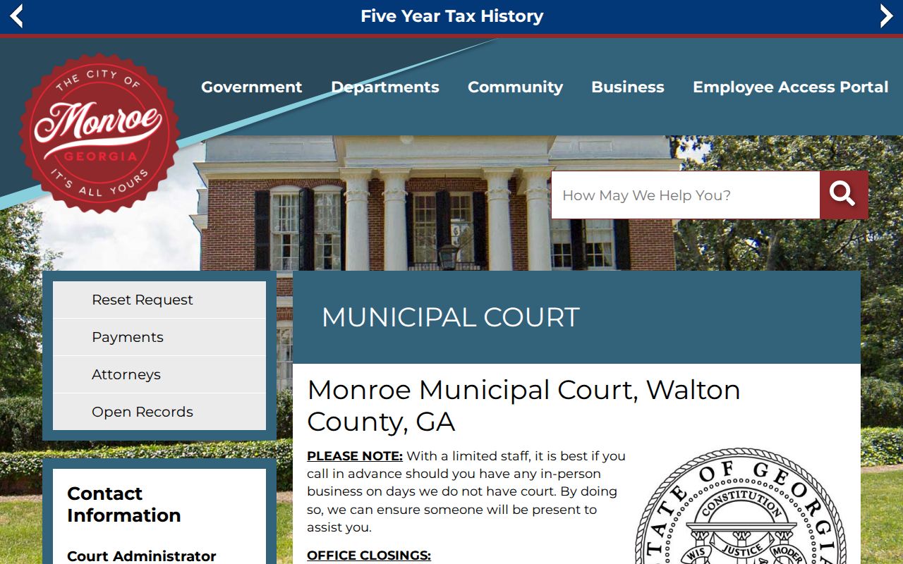 Monroe warrant records court contact and missed-date notice