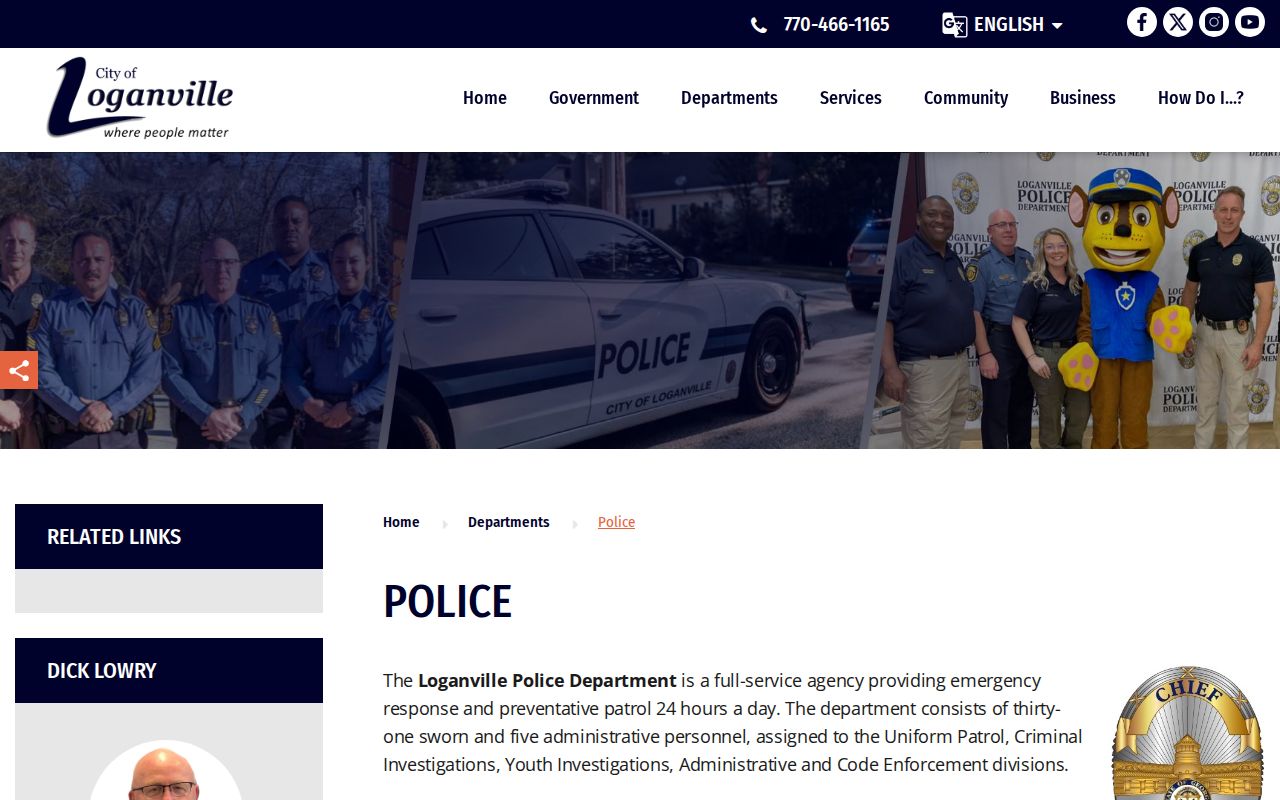 Loganville warrant records police department divisions and contact