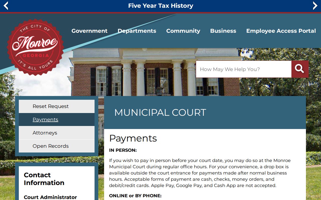 Monroe warrant records payment methods and court appearance rules