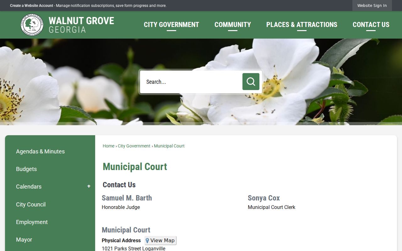 Walnut Grove warrant records municipal court location and contacts